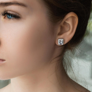 Silver Rectangle Earrings - Sterling Silver Earrings For Women - Silver Stud Earrings Earrings Brother & Sisters